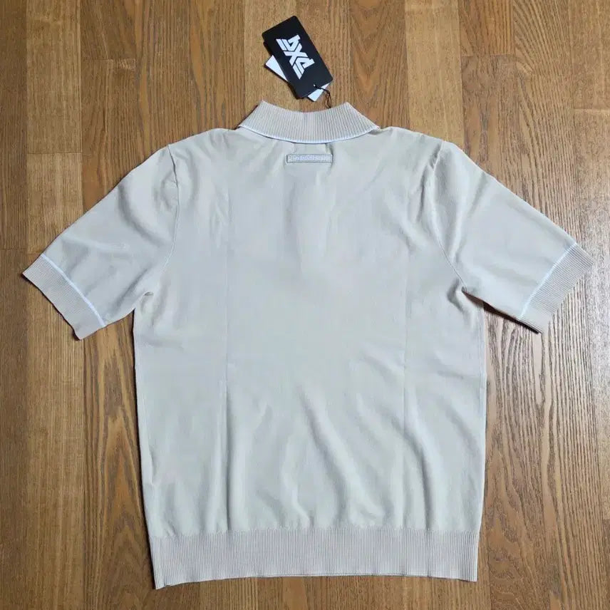 [BUNJANG] PXG Golf Wear Short Sleeve Knit Top - Beige, Size L / [신상 새상품] PXG 슬리브