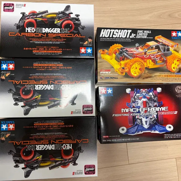 [BUNJANG] Tamiya Mini 4WD Neo Tri-Dagger ZMC Carbon Bundle (5 Types) / 타미야 미니카 네오 트라이다가 zmc 카본 포함 일괄 5종