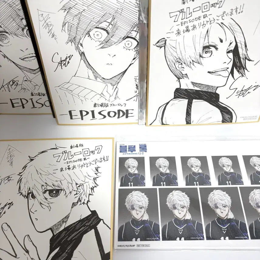 [BUNJANG] Blue Lock: Episode Nagi Theatrical Limited Edition Shikishi &amp; Proof Photo Set (Rin, Isagi, Reo, Bachira) / 블루록 에피소드 나기 극장판 색지 증명사진 특전 린 이사기 레오 바치라
