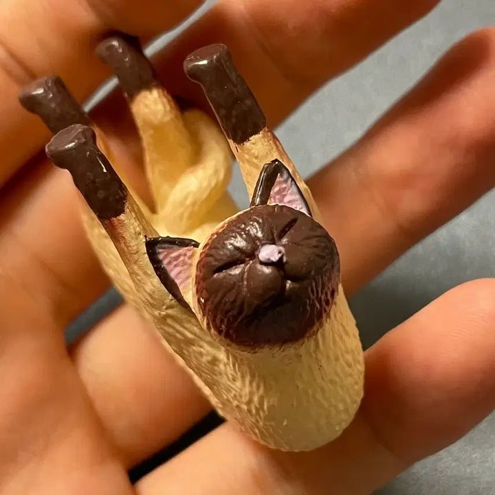 [BUNJANG] Yoga Cat Gacha Figure - Siamese/Gray (Russian Blue) / 요가하는 고양이 가챠 - 샴/회색(러시안블루)