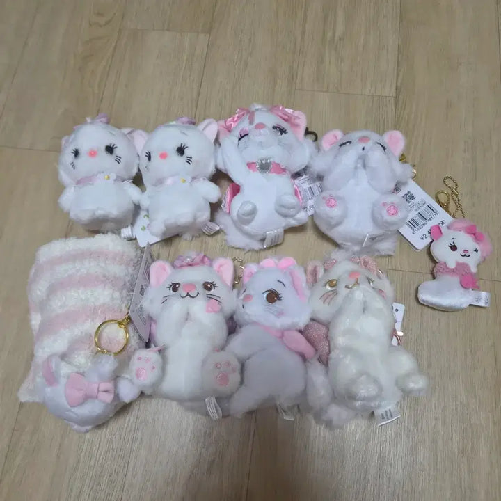 [BUNJANG] Disney Aristocats Marie Plush Keychain Set (8 Pieces) / (마지막 할인) 디즈니 아리스토캣 마리 인형 키링 8개 세트