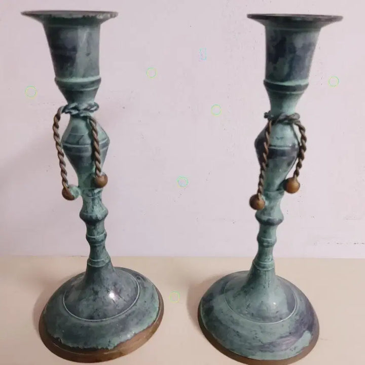 [BUNJANG] Vintage Bronze Candlestick (Set of 2) / 청동촛대 2구일괄