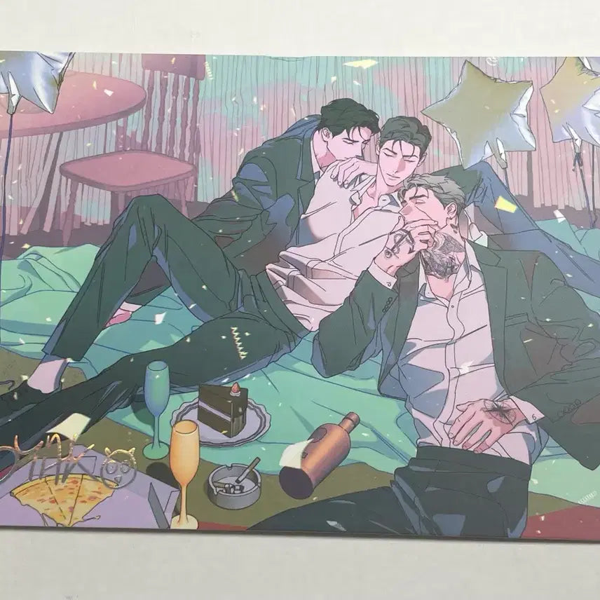 [BUNJANG] WET SAND x MoFun Collaboration Cafe Group Illustration Shikishi / 웻샌드 모펀 콜라보카페 단체 일러스트 색지