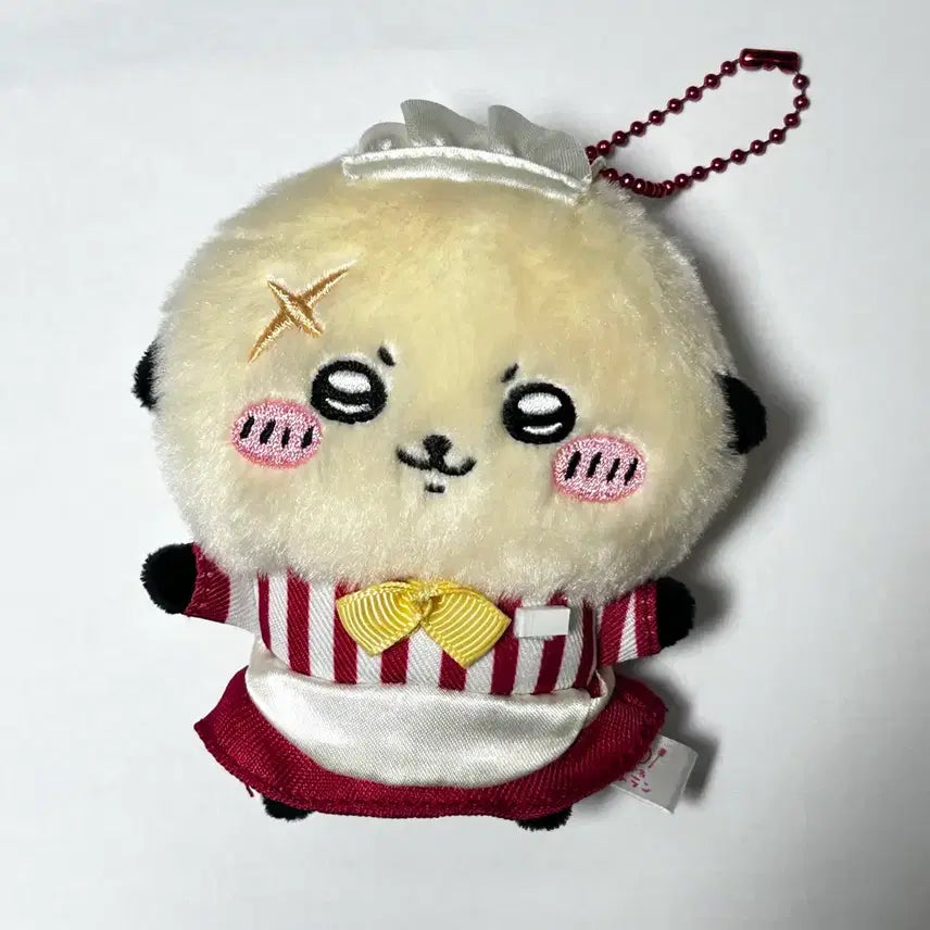 [BUNJANG] Chiikawa Racco Restaurant Mascot Keychain Plush / 치이카와 랏코 레스토랑 마스코트 키링 인형