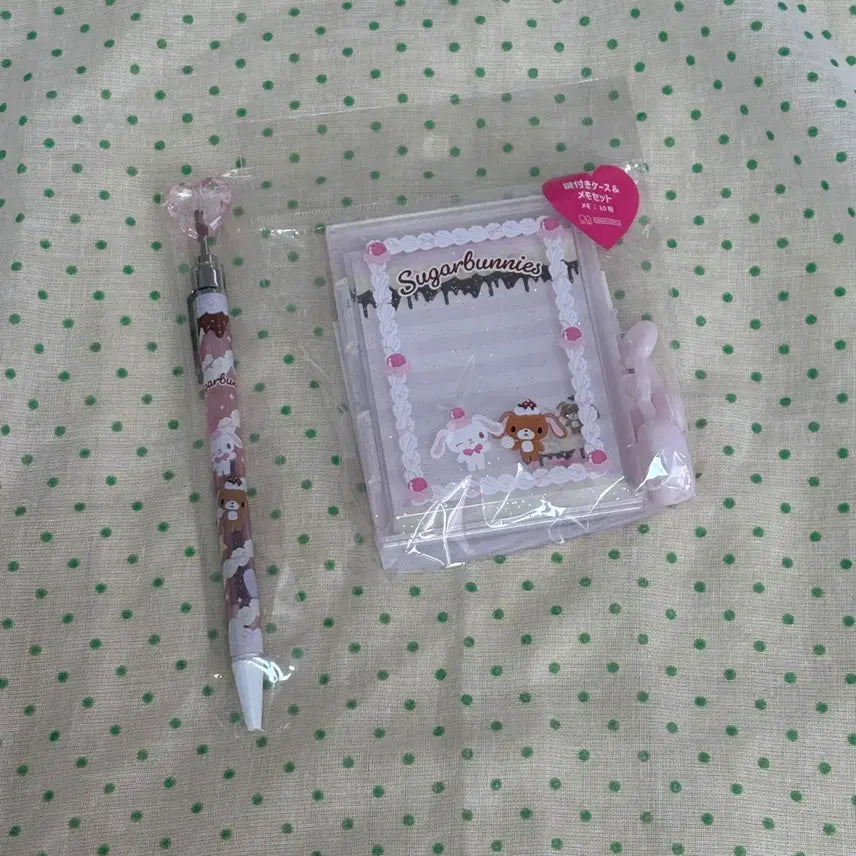 [BUNJANG] Sanrio Sugarbunnies Y2K Whipping Decor Ballpoint Pen + Memo Pad Set / (세트)산리오 슈가바니즈 y2k 휘핑데코 볼펜+메모지