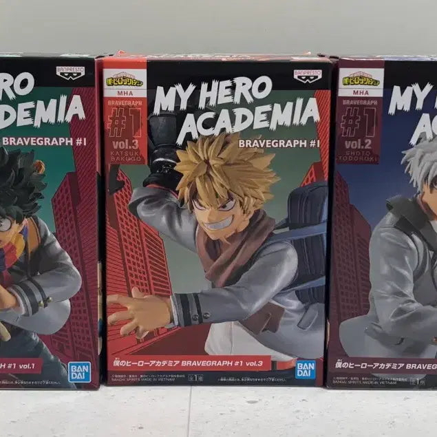 [BUNJANG] My Hero Academia BRAVEGRAPH Midoriya, Bakugo, Todoroki School Uniform Figure Bundle (Sealed) / (미개봉)나히아 BRAVEGRAPH 미도리야,바쿠고,쇼토 교복피규어 일괄