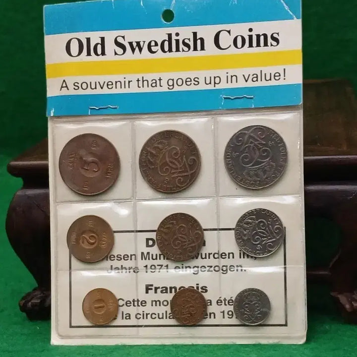 [BUNJANG] 1971 Old Swedish Coins 9-Coin Mint Set / *1971년 올드 스웨덴 코인 기념 9종 세트