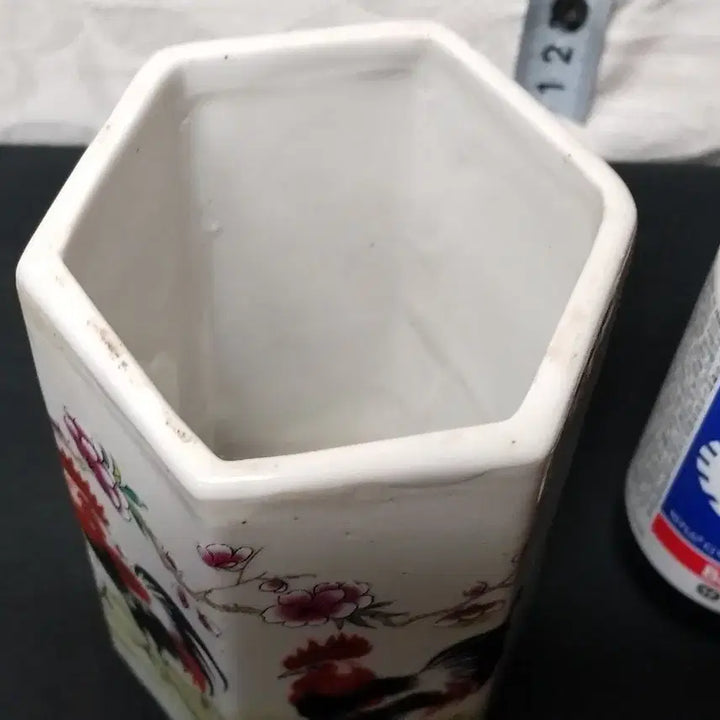 [BUNJANG] Celadon Rooster Decorated Brush Pot / Pen Case / 청대 수닭문 붓통  필통