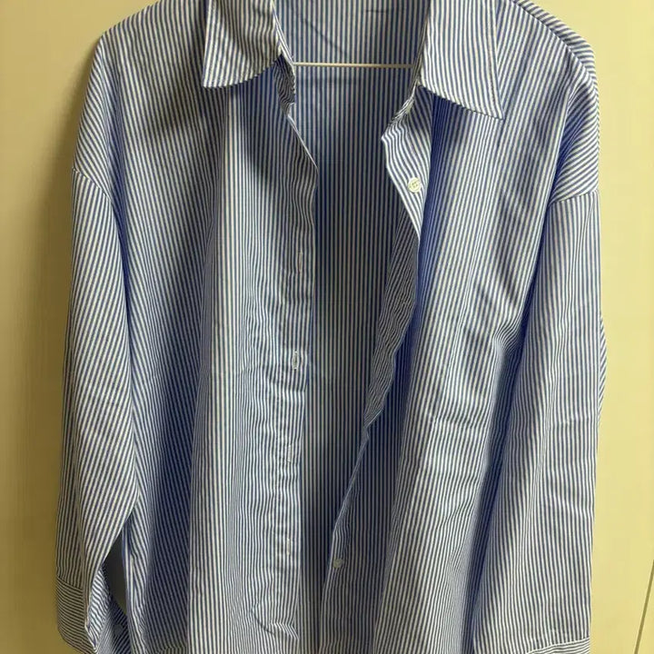 [BUNJANG] Blue Stripe Oversized Fit Shirt / 블루 스트라이프 오버핏 셔츠 새상품