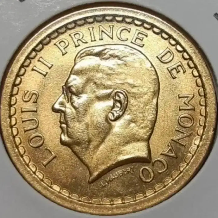 [BUNJANG] Monaco 1943 Louis II 2 Francs Uncirculated Coin / 모나코 미사용 루이2세 1943년 2프랑.외국주화 주화 화폐 동전