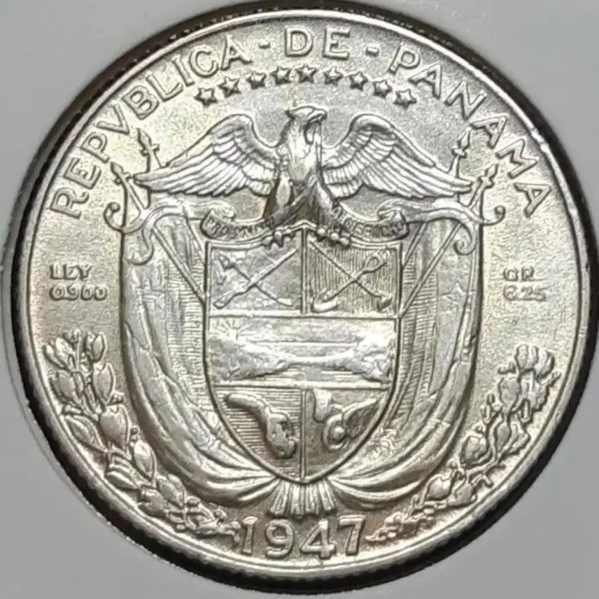 [BUNJANG] 1947 Panama 1/4 Balboa Silver Coin / [은화] 파나마 1947년 1/4발보아.외국주화 주화 화폐 동전