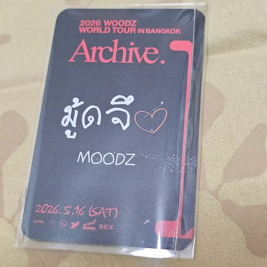 [BUNJANG] WOODZ 2026 World Tour Bangkok Concert Photocard / 우즈 2026 월드투어 방콕 콘서트 기념포카