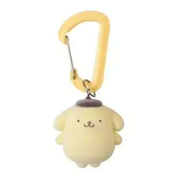 [BUNJANG] Sanrio Pompompurin Flocked Carabiner Mascot Charm / 산리오 폼폼푸린 플로키 카라비너 마스코트 가챠(새상품)