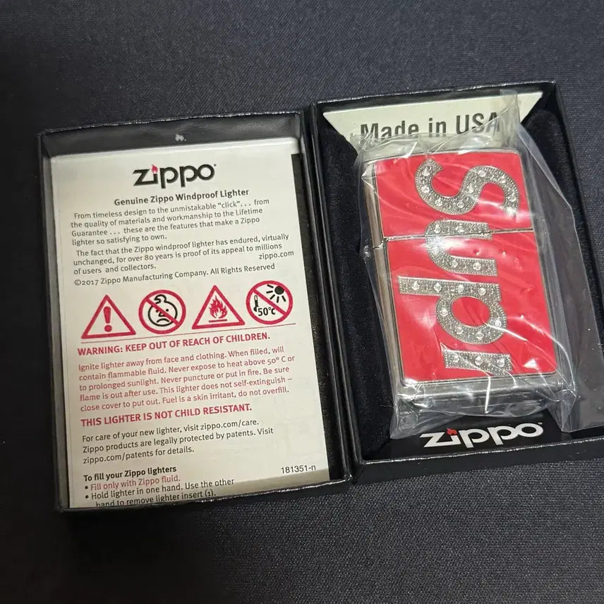 [BUNJANG] Supreme x Swarovski Zippo Lighter Red / 슈프림 x 스와로브스키 지포 라이터 레드 빨강 supreme