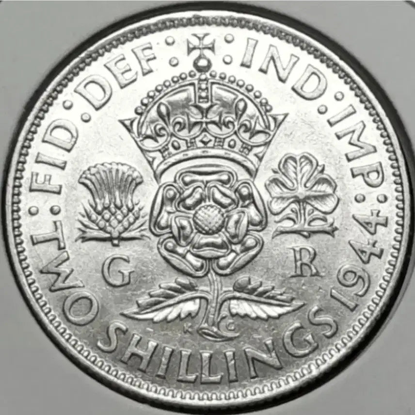 [BUNJANG] 1944 British Two Shillings Silver Coin / [은화] 영국 준미사용 1944년 2실링.외국주화 주화 화폐 동전
