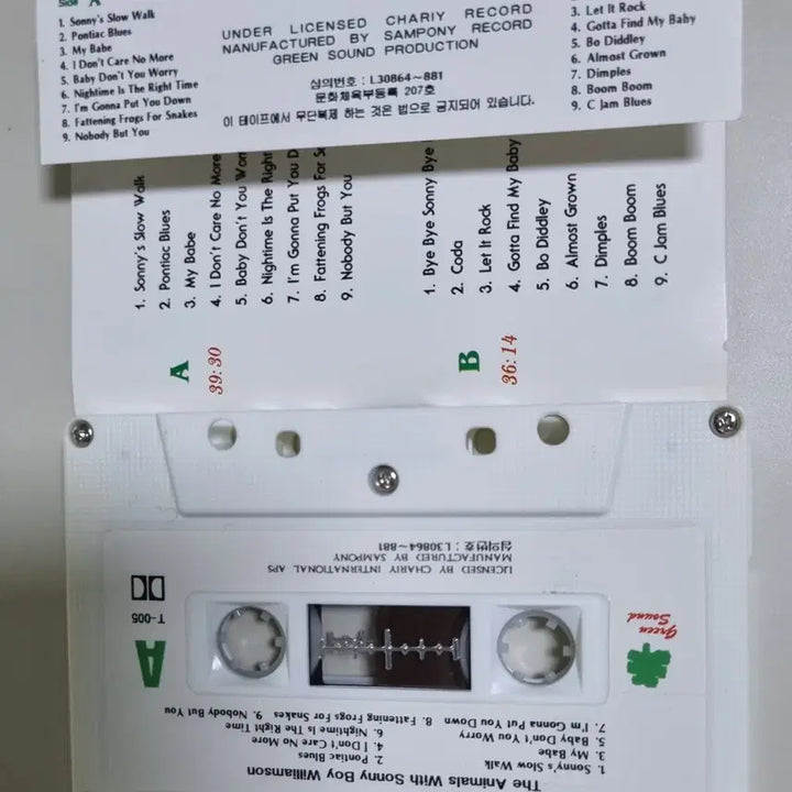 [BUNJANG] Animals With Sonny Boy Williamson Cassette Tape (Unsealed) / 애니멀스With Sonny Boy Williamson(개봉 카세트테이프)