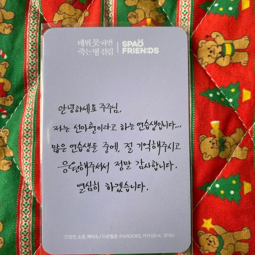[BUNJANG] SPAO Seon Ahyeon Photocard / 데못죽 스파오 선아현 포카