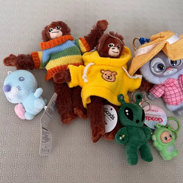 [BUNJANG] Plush Keychains Bundle Set (Zootopia, Bonobono, Alien) / 인형뽑기 인형 키링 새상품 일괄 5000원 ,주토피아 보노보노 외계인