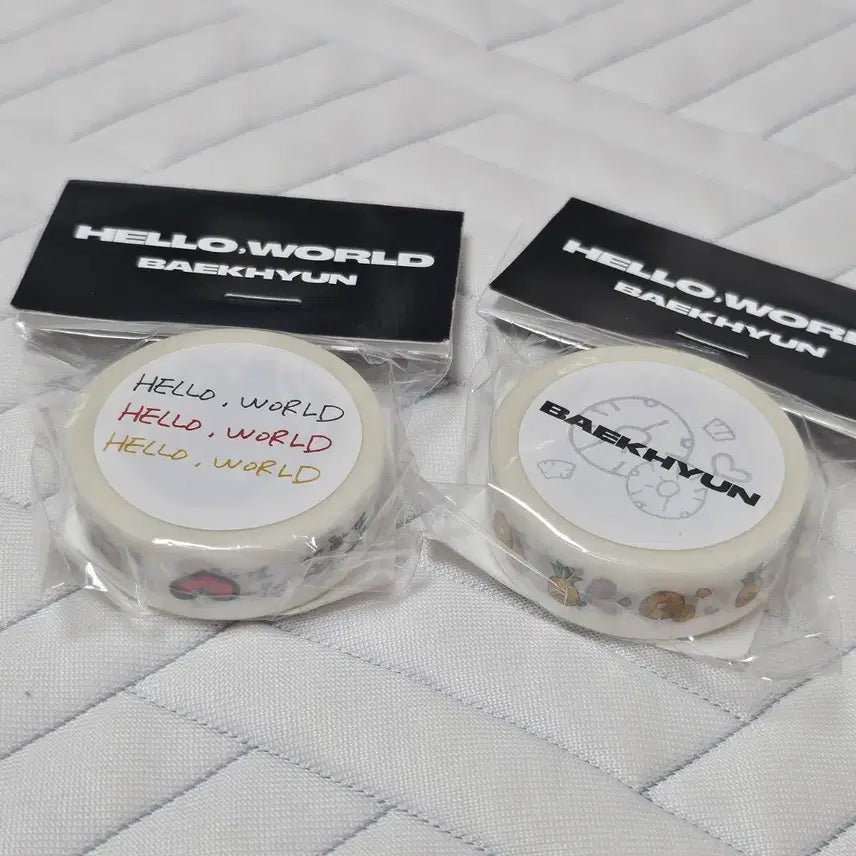 [BUNJANG] Baekhyun Handwritten &amp; Hand-drawn Masking Tape Set (2 Types) / (미개봉) 백현 손글씨&amp;손그림 마스킹테이프 2종