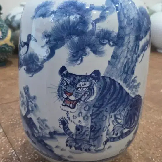 [SOLD OUT] 태광 박수재 청화백자 까치 호랑이 도자기