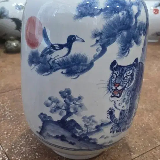 [SOLD OUT] 태광 박수재 청화백자 까치 호랑이 도자기
