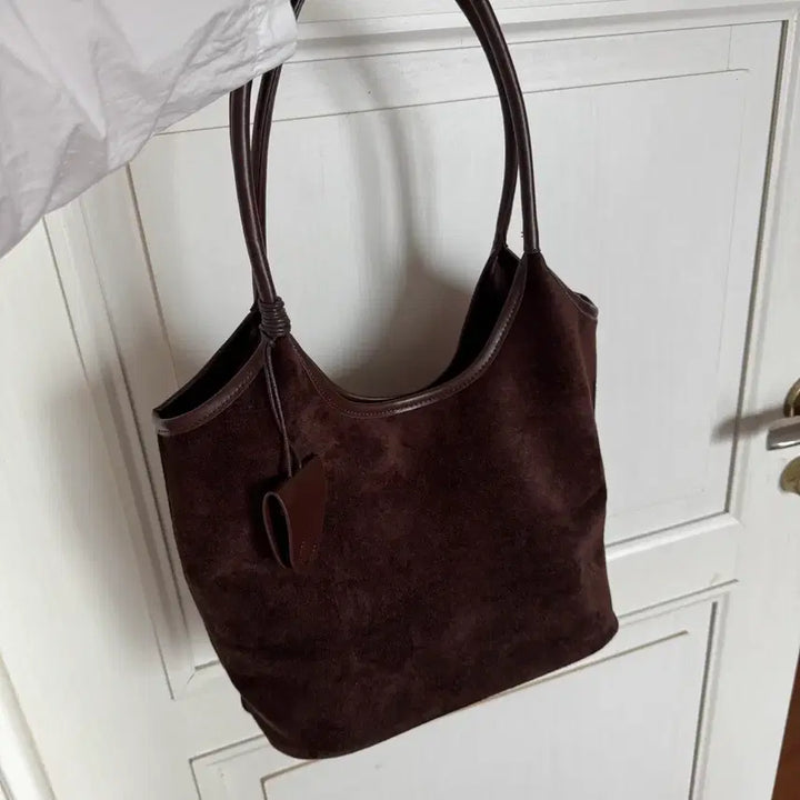 [BUNJANG] Suede Shoulder Bag Brown / 스웨이드 숄더백 브라운