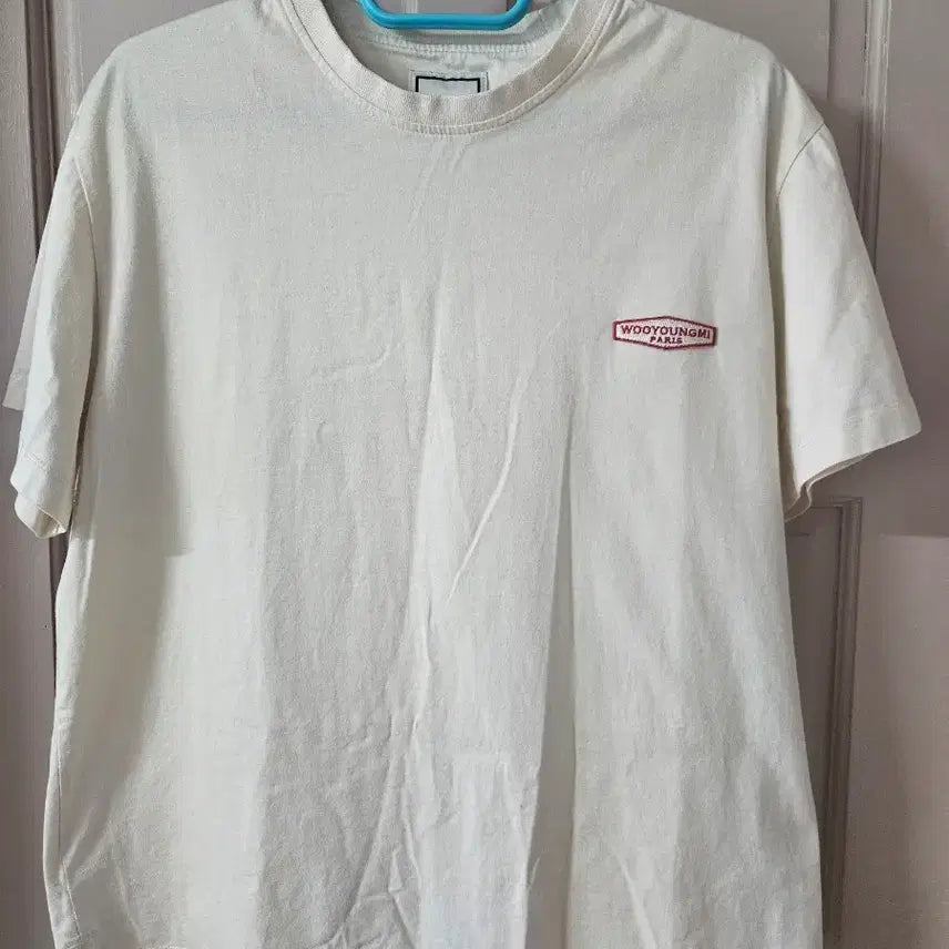 [BUNJANG] Wooyoungmi Paris Logo Short Sleeve T-Shirt Ivory Size 46 / 우영미 반팔 46 아이보리