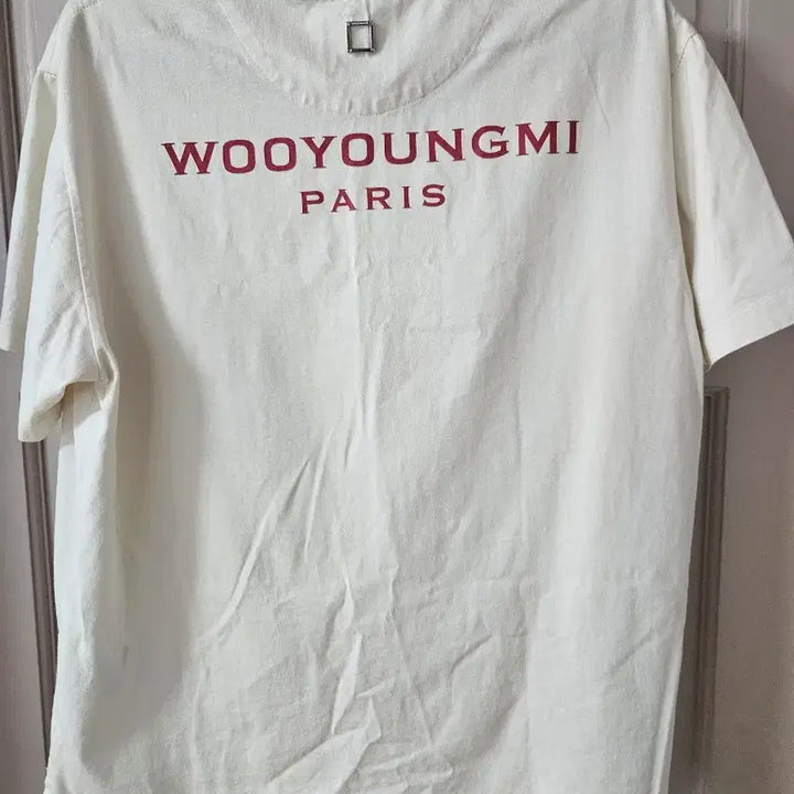[BUNJANG] Wooyoungmi Paris Logo Short Sleeve T-Shirt Ivory Size 46 / 우영미 반팔 46 아이보리