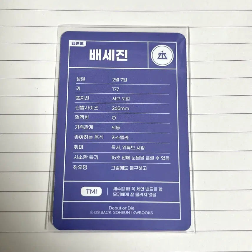 [BUNJANG] Demutjoo Bae Sejin Tumblbug Funding Photocard / 데못죽 배세진 텀블벅 펀딩 포카 포토카드