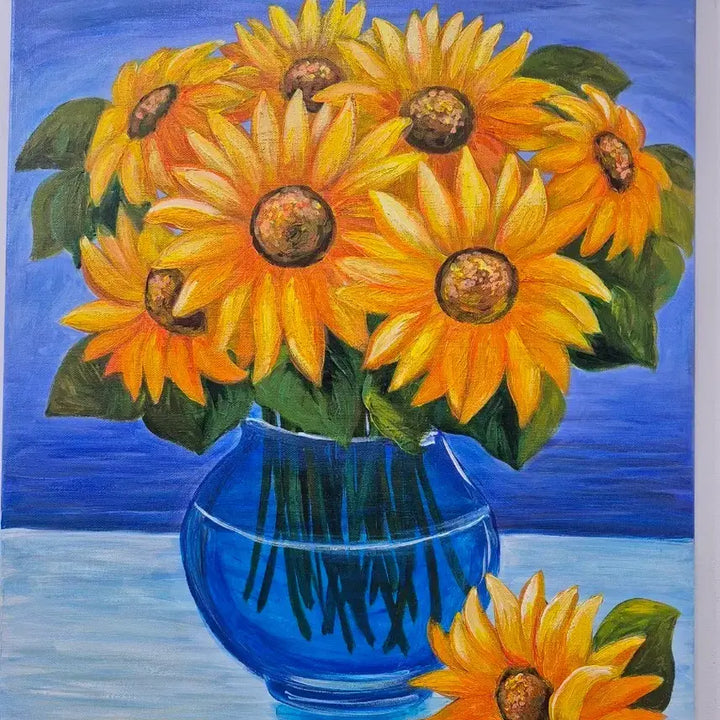 [BUNJANG] Sunflower Vase Painting / 청량한 해바라기 화병