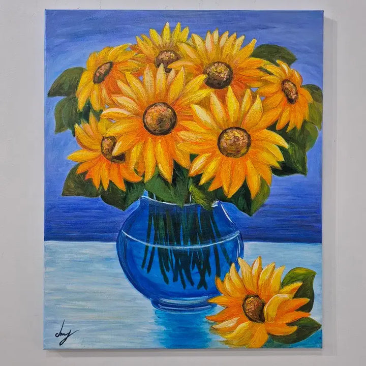 [BUNJANG] Sunflower Vase Painting / 청량한 해바라기 화병