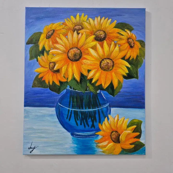[BUNJANG] Sunflower Vase Painting / 청량한 해바라기 화병