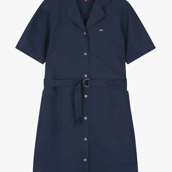 [BUNJANG] Tommy Jeans Linen Blend Shirt Dress Navy / 타미진스 린넨 블렌디드 셔츠형 원피스