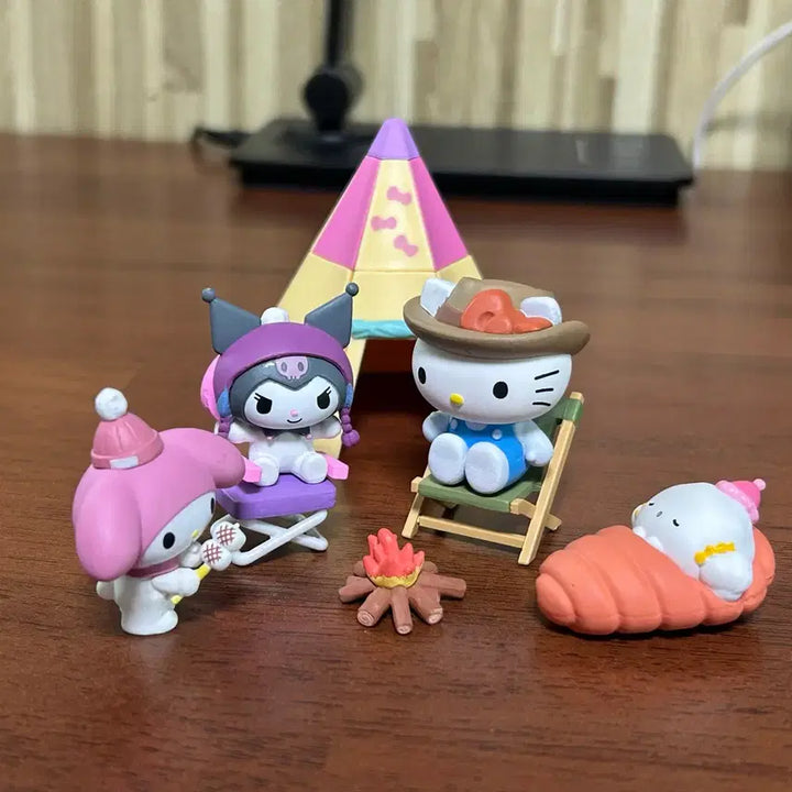 [BUNJANG] Bandai Sanrio Characters Camping Gacha 4 Types Full Set Capsule Toy / 반다이 산리오 캐릭터즈 캠핑 4종 풀세트 가챠 캡슐토이