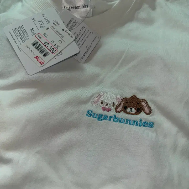 [BUNJANG] SugarBunnies Abeil Character T-shirt White M / 슈가바니즈 아베일 캐릭터 티셔츠 화이트 새거 시마무라