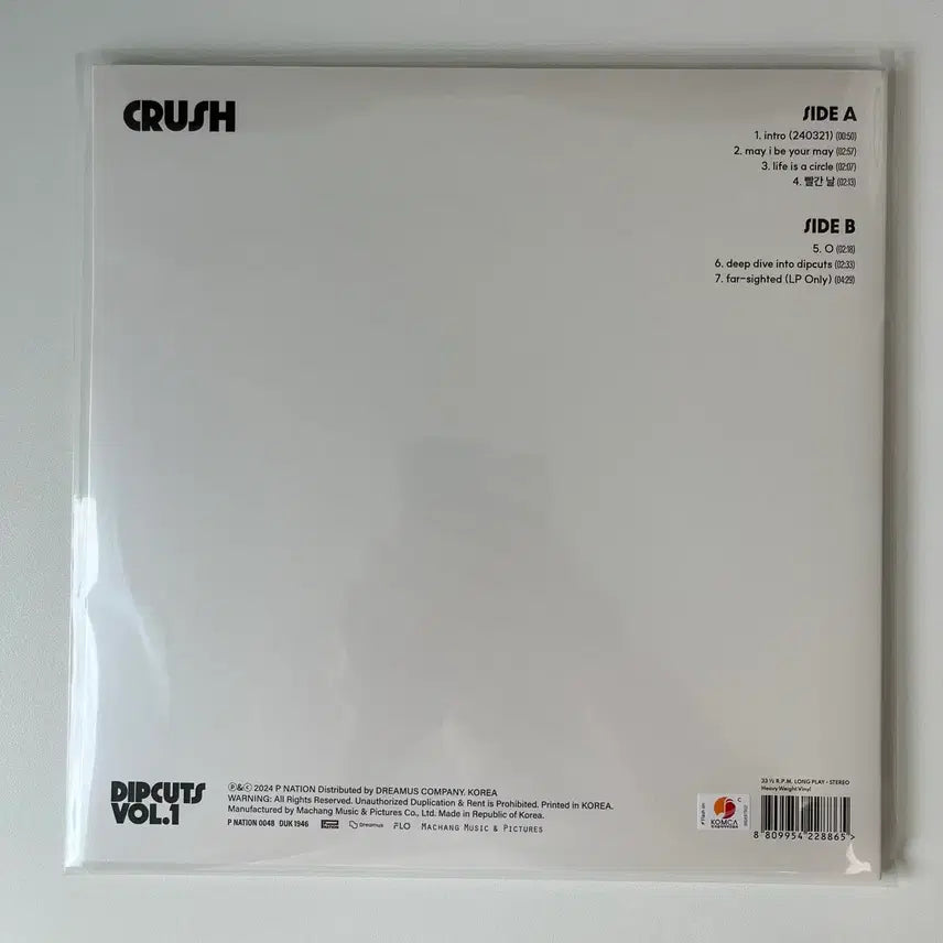 [BUNJANG] Crush DIP CUTS VOL. 1 LP / Crush(크러쉬) - DIP CUTS VOL. 1(딥컷츠) LP