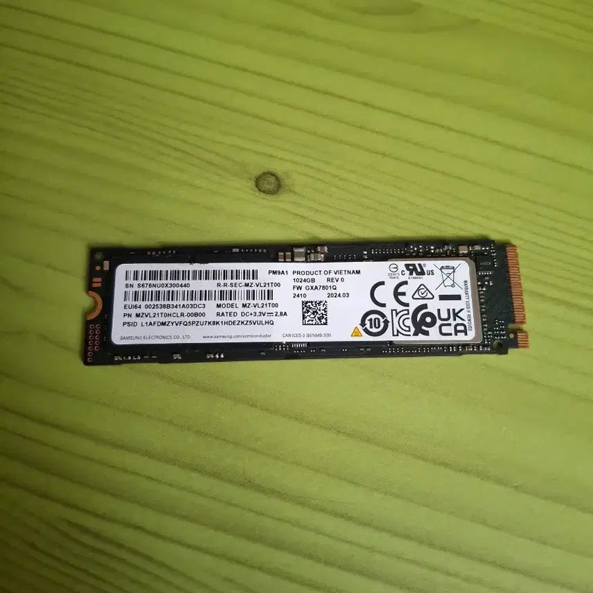 [BUNJANG] Samsung PM9A1 1TB NVMe SSD / 신품급 PM9A1 1TB Nvme 사용시간 90시간대