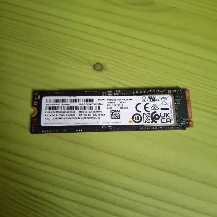 [BUNJANG] Samsung PM9A1 1TB NVMe SSD / 신품급 PM9A1 1TB Nvme 사용시간 90시간대