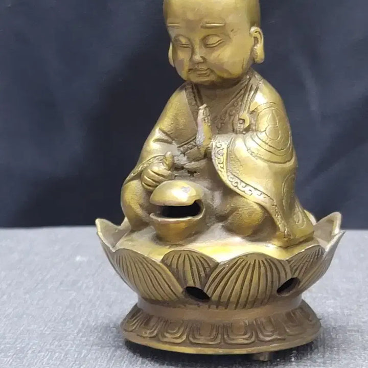 [BUNJANG] Brass Seated Buddha Incense Burner / 황동 불상 향로