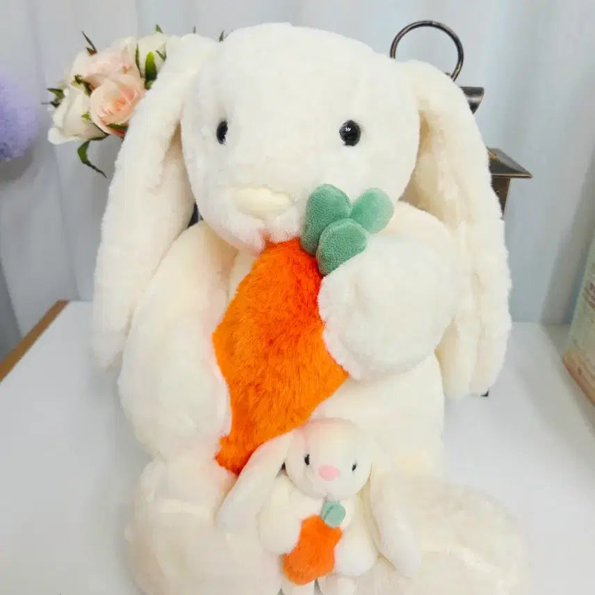 [BUNJANG] Carrot Rabbit Plush Doll + Baby Keychain Set / 당근 토끼 애착인형 +아기 키링 세트 새상품