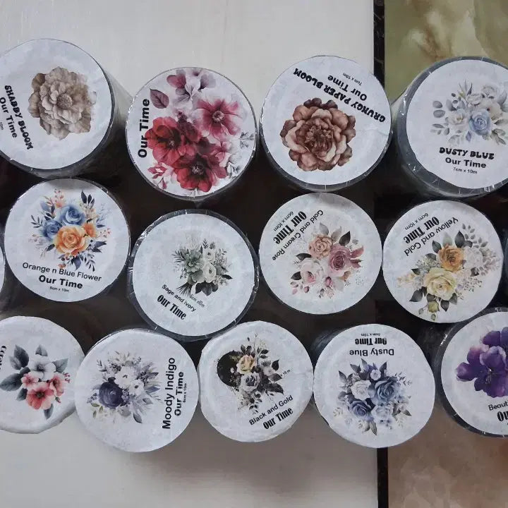 [BUNJANG] Uri Sigan 3D Glossy Flower Washi Tape Set / [우리의시간] 우리의시간 꽃마테 처분 판매