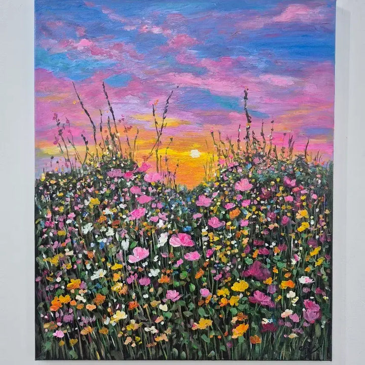 [BUNJANG] Wildflowers and Sky Oil Painting / 들꽃과 하늘