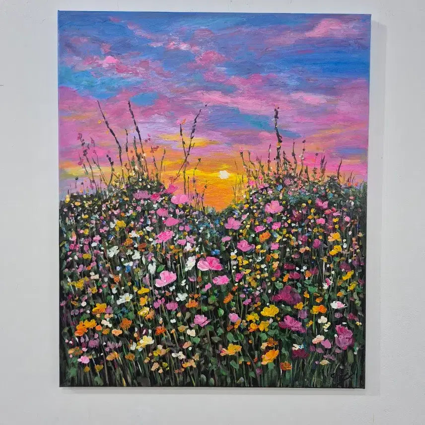 [BUNJANG] Wildflowers and Sky Oil Painting / 들꽃과 하늘
