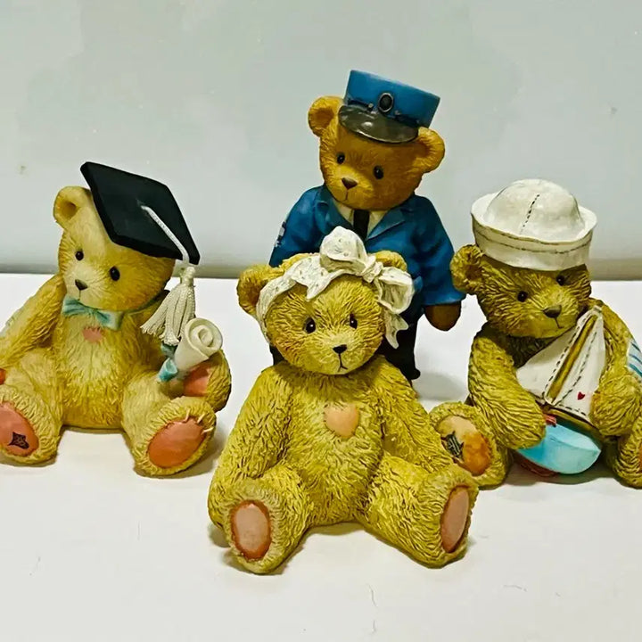 [BUNJANG] Cherryseed Teddy Bear Figure Set (4 Pieces) / 체리시드 테디베어 피규어 4개
