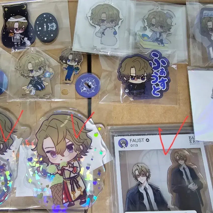 [BUNJANG] Mahoyaku Faust Acrylic Stand &amp; Badge Set (Jojotown) / 마법사의 약속 마호야쿠 파우스트 아크릴 스탠드 아크릴 뱃지 조조타운