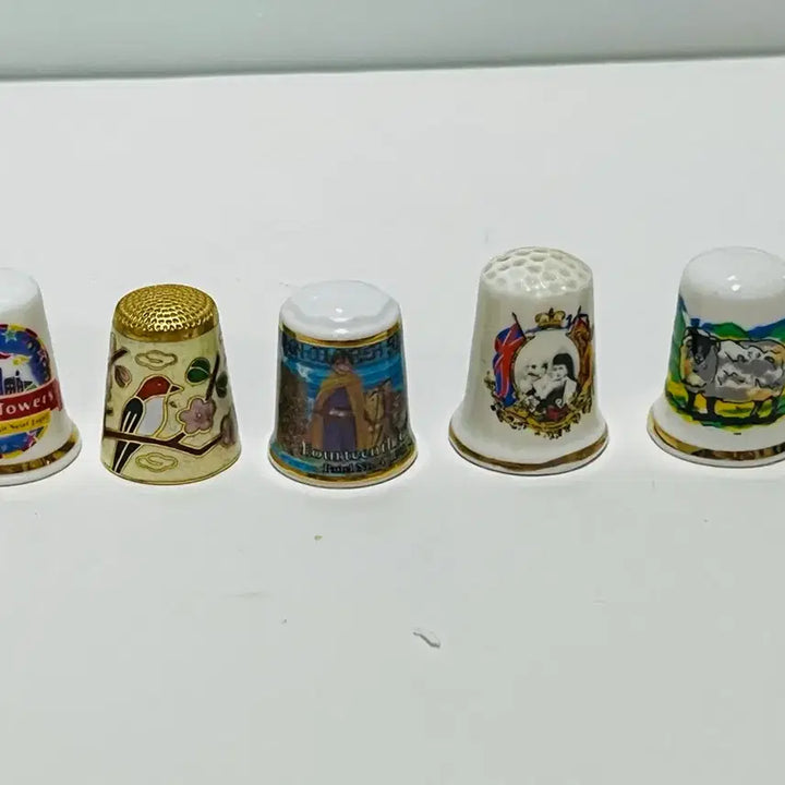 [BUNJANG] Vintage Ceramic Thimble Set of 5 / 영국 빈티지 도자기 골무 5개 세트가격