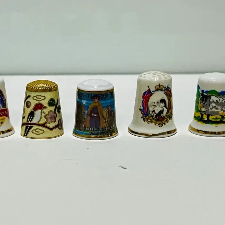 [BUNJANG] Vintage Ceramic Thimble Set of 5 / 영국 빈티지 도자기 골무 5개 세트가격