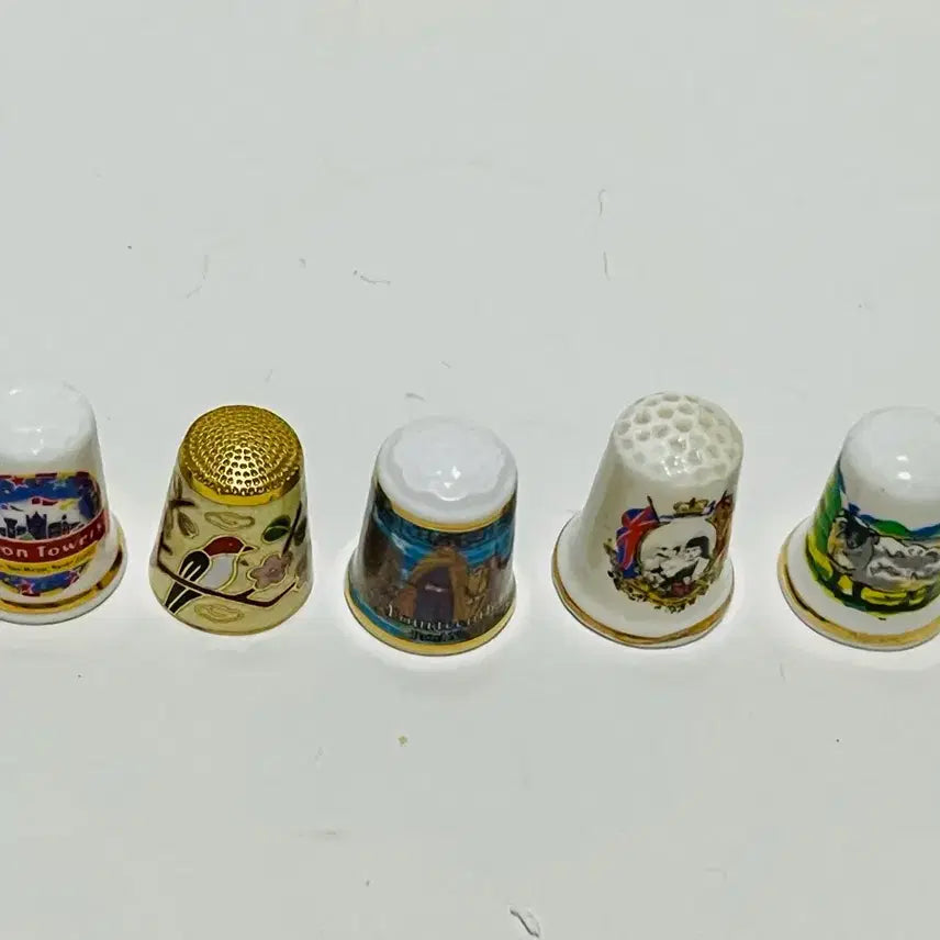 [BUNJANG] Vintage Ceramic Thimble Set of 5 / 영국 빈티지 도자기 골무 5개 세트가격