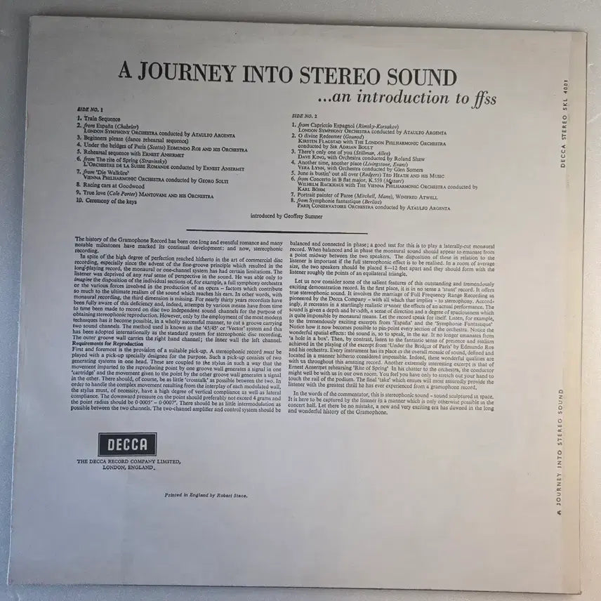 [BUNJANG] Decca LP-A Journey Into Stereo Sound (WB, ED1, 1958) / 데카 테스트 LP-A Journey Into Stereo (WB,ed1)