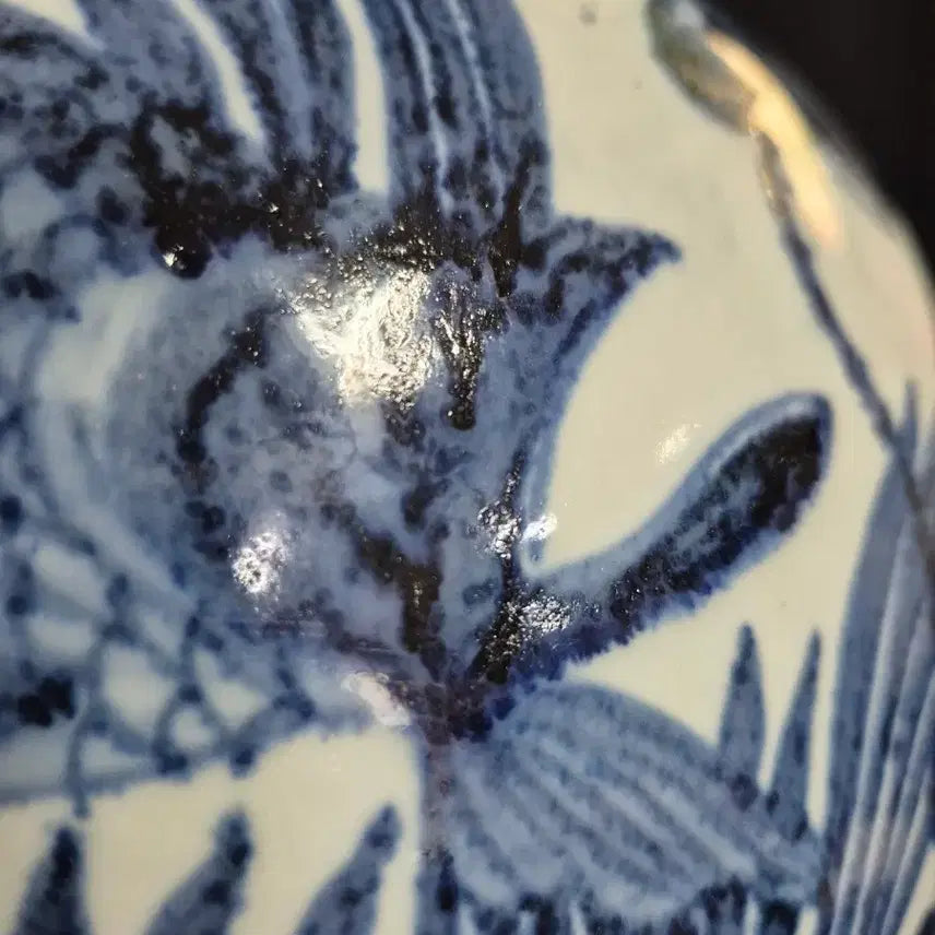 [BUNJANG] Celadon Porcelain Vase with Water Plants and Fish Motif / 쏘가리 잉어 붕어 청화 백자 수초 어문 단지 항아리 호